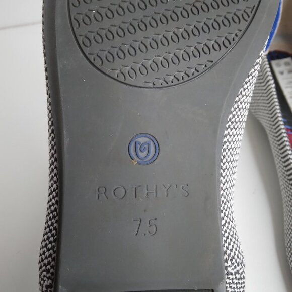 ROTHY’S Shale Cherry Ribbon Heel Stripe Ballet Flats Size 7.5   RETIRED - Picture 14 of 15